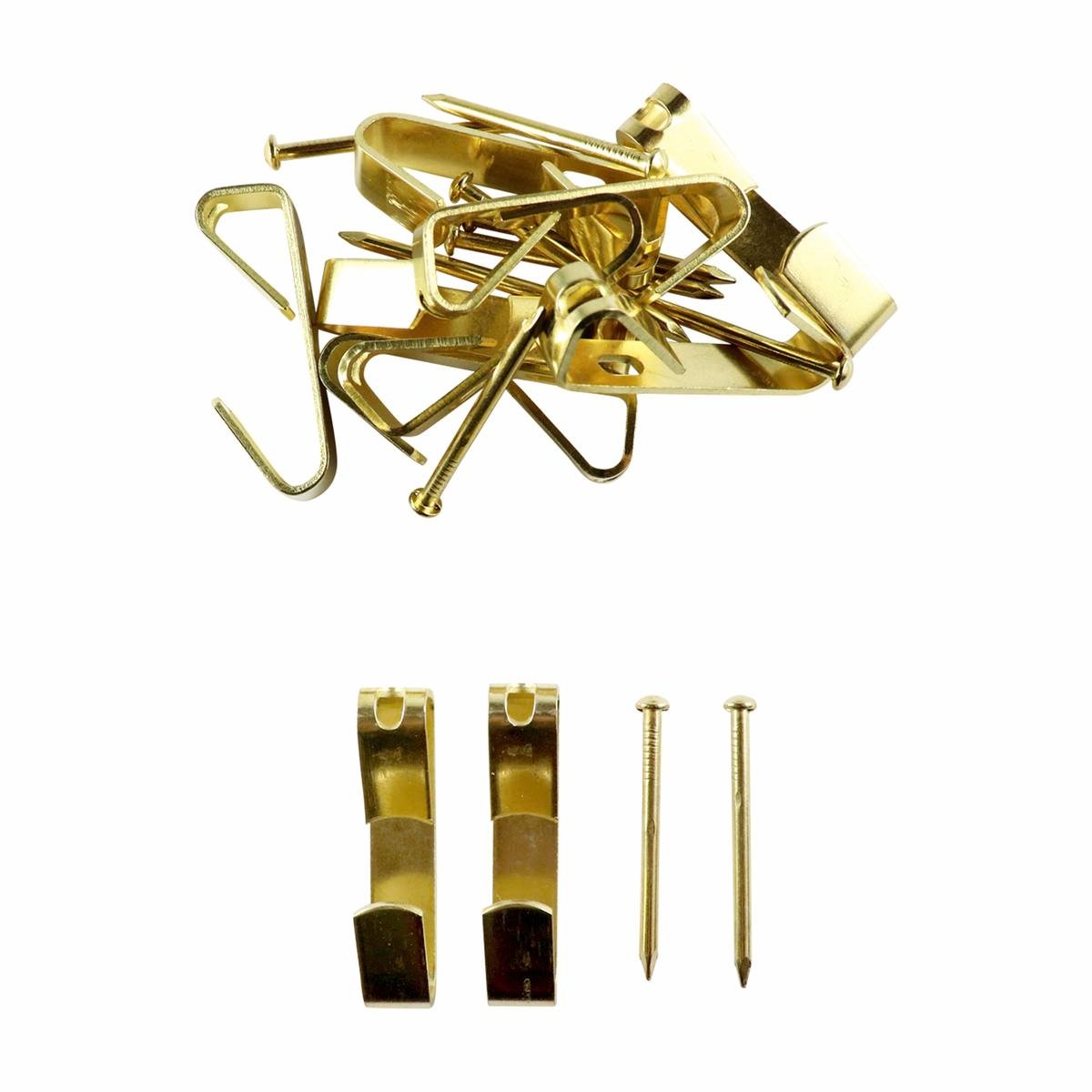 Everhang 30kg Brass Plated Steel Heavy-Duty Picture Hanging Angle Drive 25 Pack