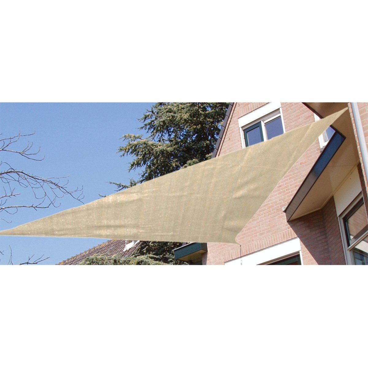 Marquee 3 x 3m Beige Triangle Shade Sail - HDPE 93% UV Block