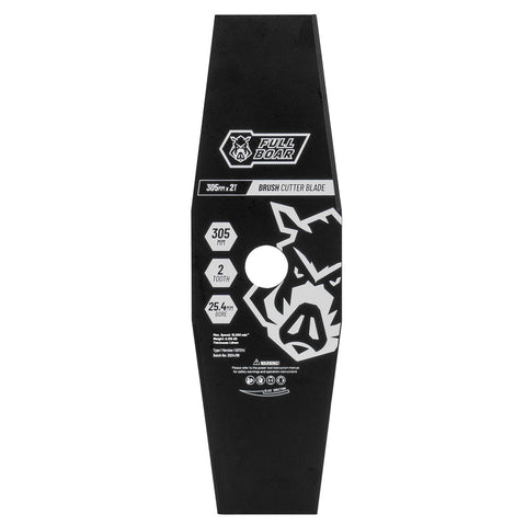 Full Boar 305mm x 2T Hardened Steel Brush Cutter Blade - 2-Tooth, 25.4mm Bore
