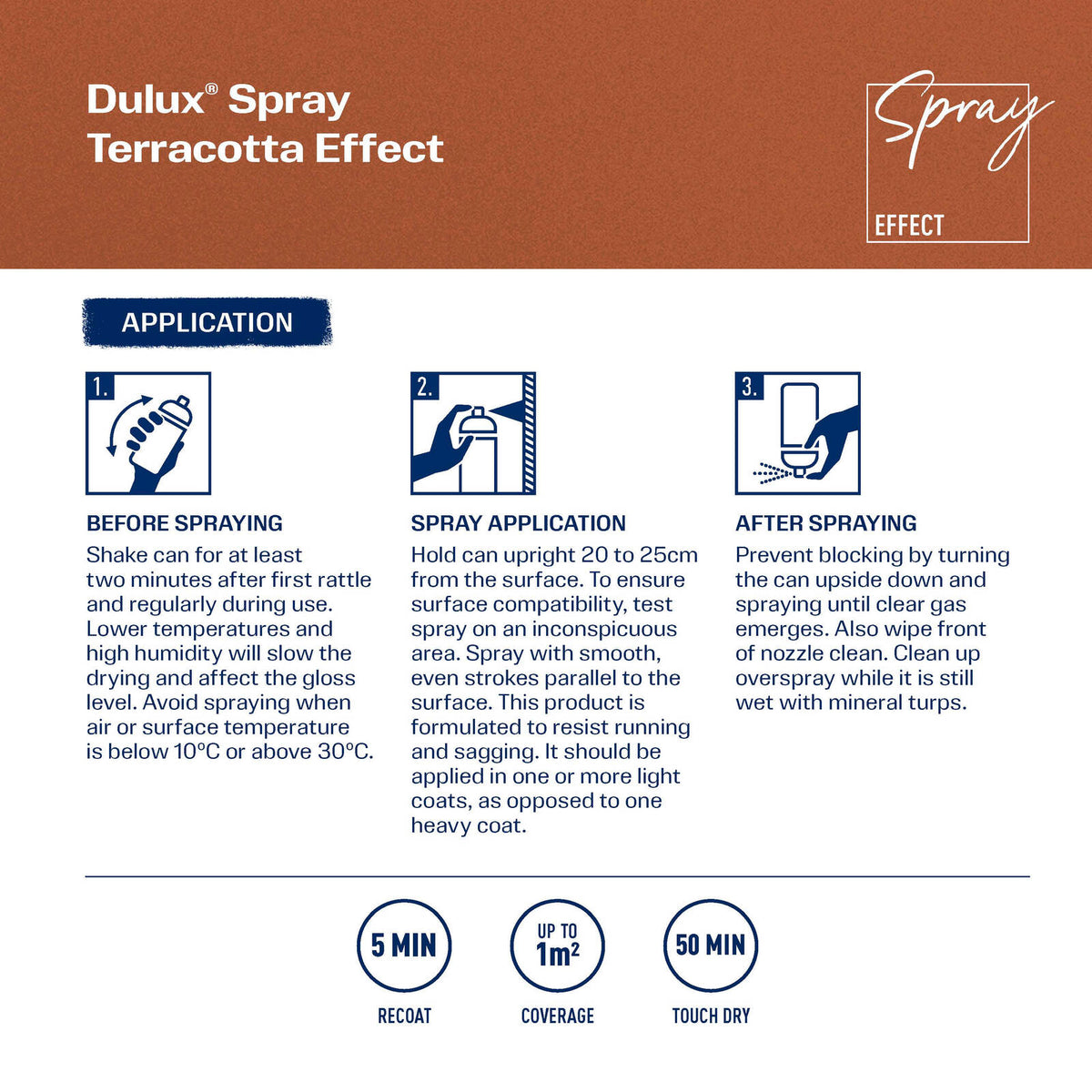Dulux Effects 300g Terracotta Concrete Spray Paint, Textured Finish
