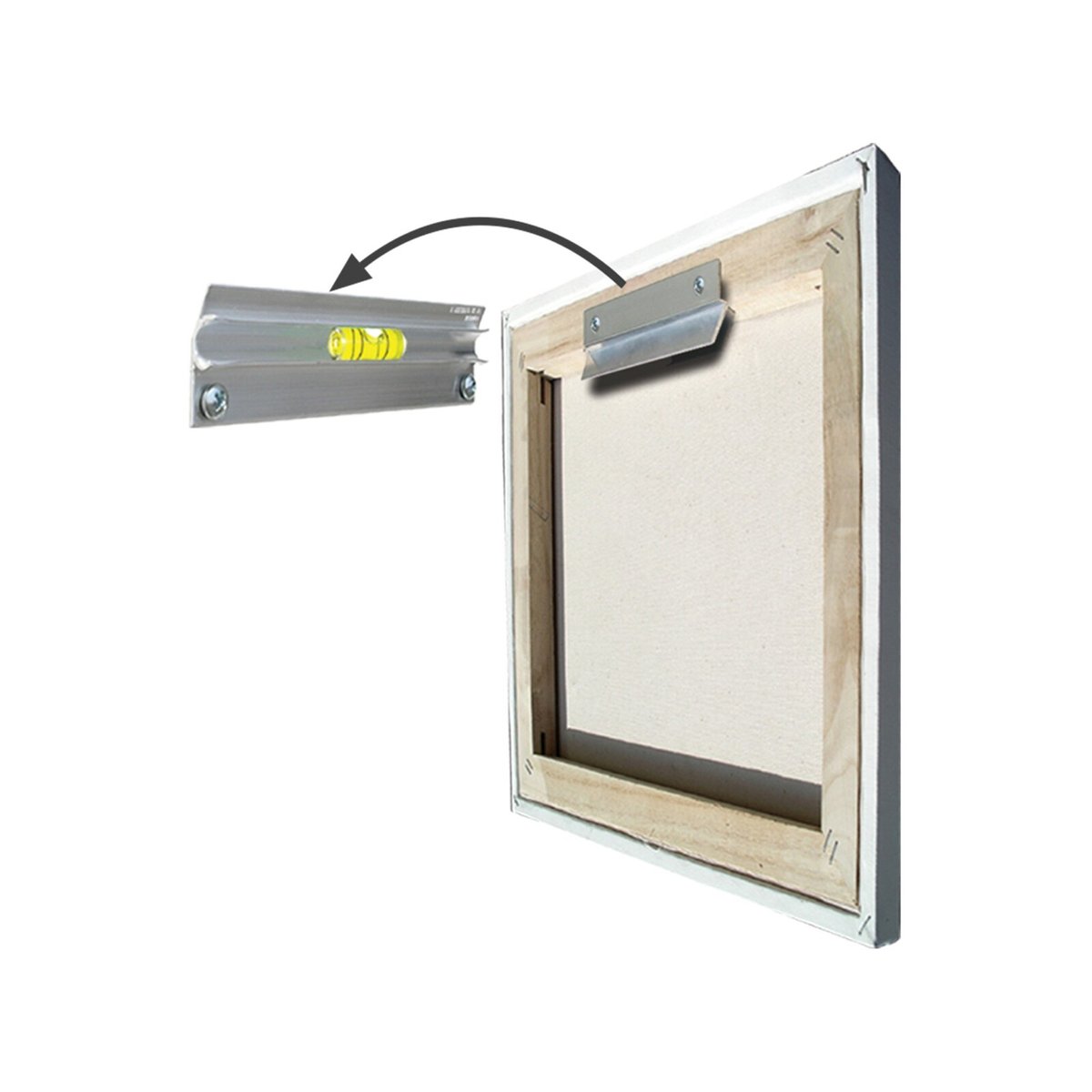 Hangman 13cm Canvas Picture Hanger Brushed Aluminium 9kg Load