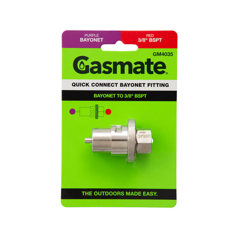 Gasmate Quick Connect Bayonet Fitting Bayonet to 3/8" BSPT Brass