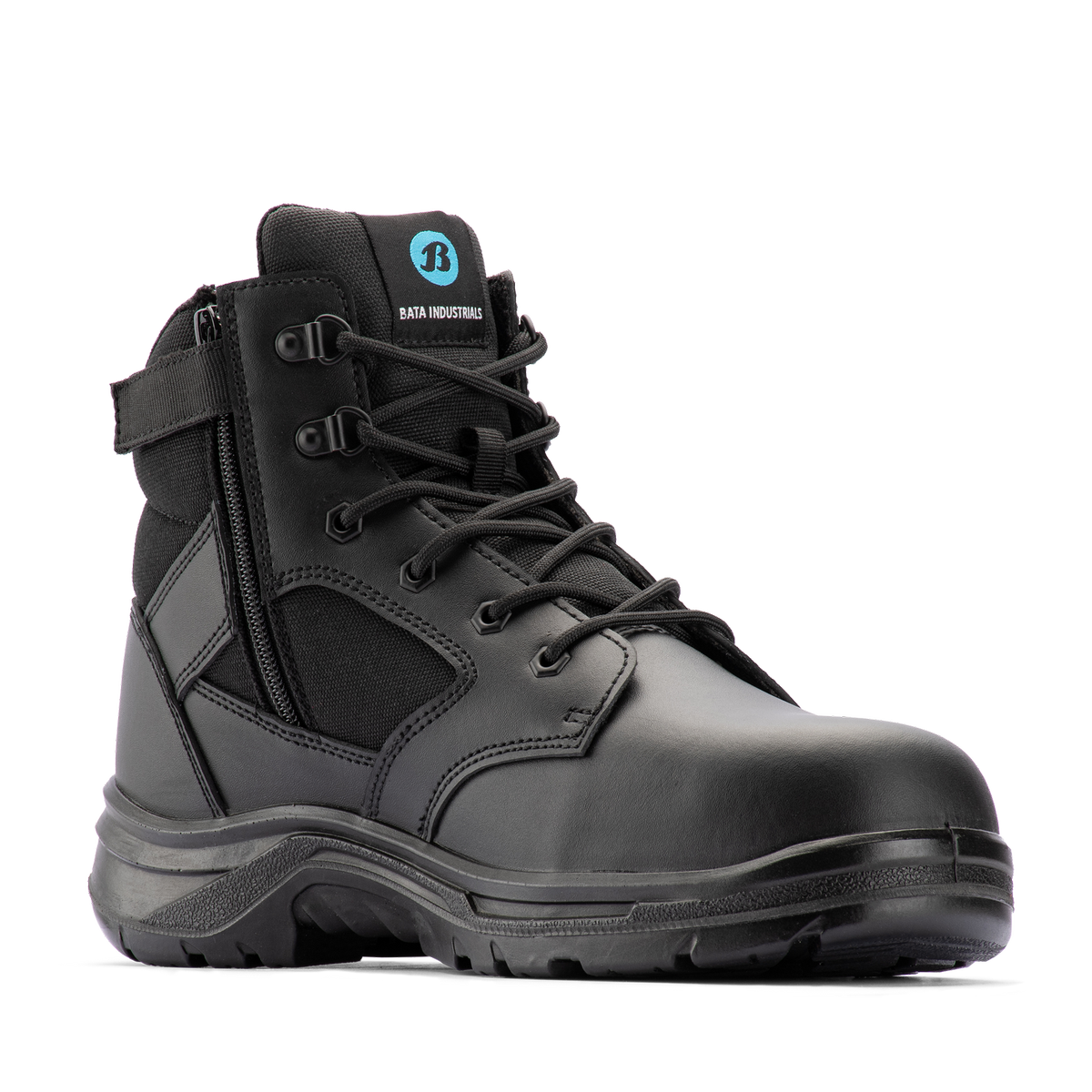 Bata Industrials Black Bobcat Zip Side Safety Boot UK Size 10 - Steel Toe - Slip-Resistant - SuperSaverAU - view 1