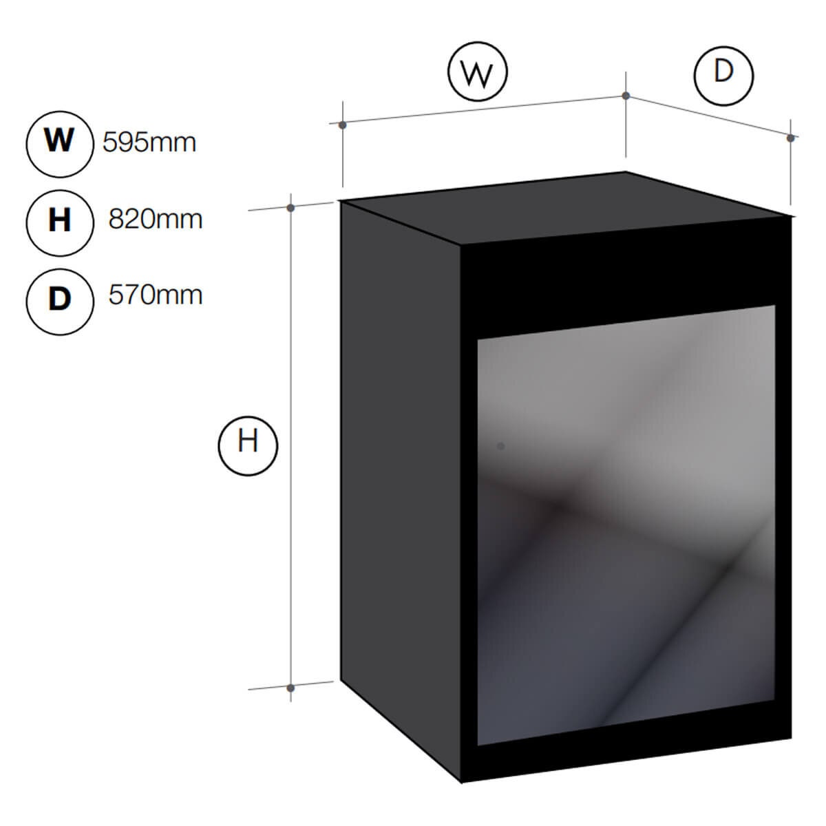 Artusi 39 Bottle Dual Zone Integrated Wine Cabinet - Black Finish - Beechwood Shelves - AINT119GWE