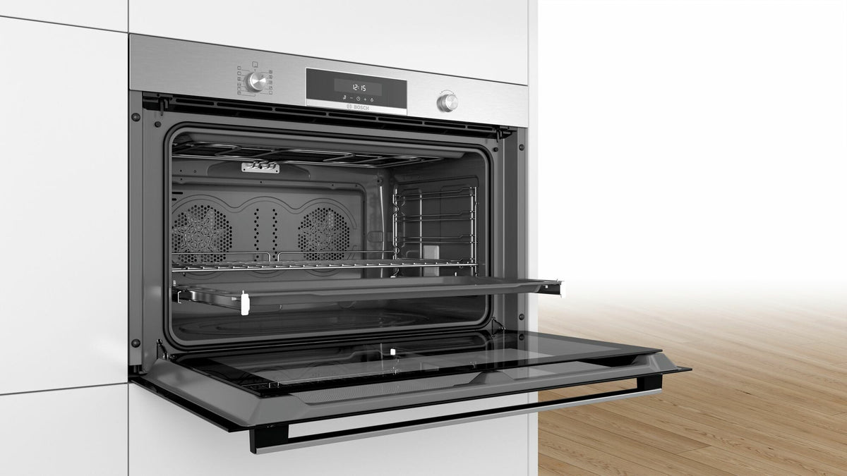 Bosch 90cm Series 6 Pyrolytic Built-In Oven - 112L Stainless Steel - Rapid Heat-Up - VBD578FS0
