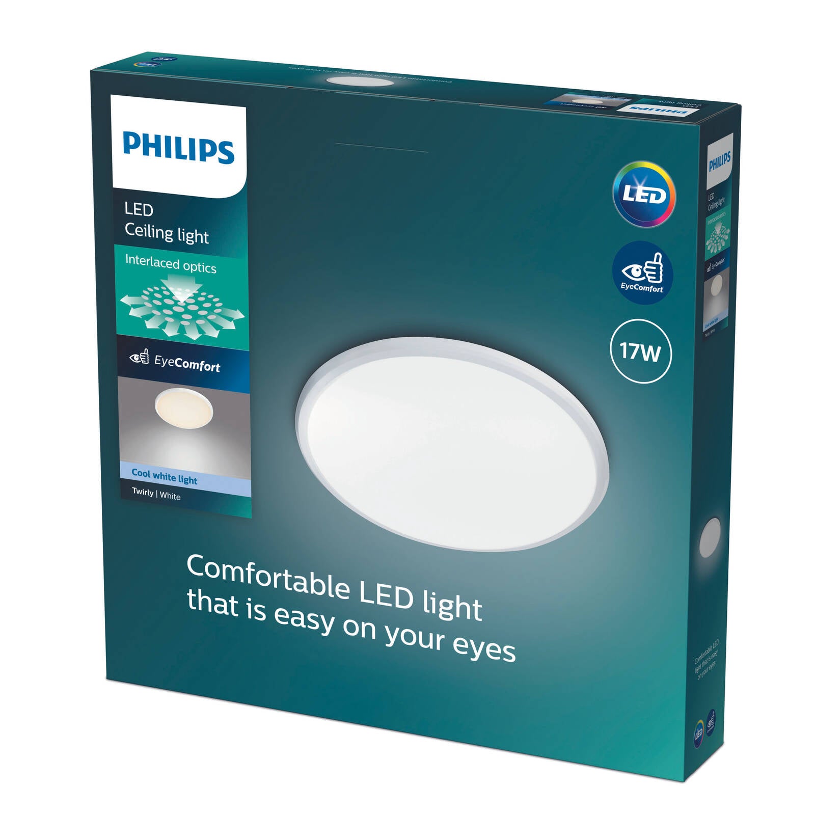 Philips Oyster LED Ceiling Light 1700lm Cool White 17W 347mm