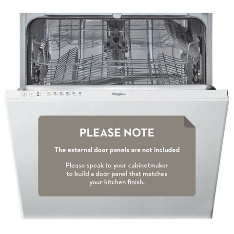 Whirlpool 60cm Fully Integrated Dishwasher - 14 Place Settings, 6th Sense, Flexi-Space Racks - WIE2C19AUSA