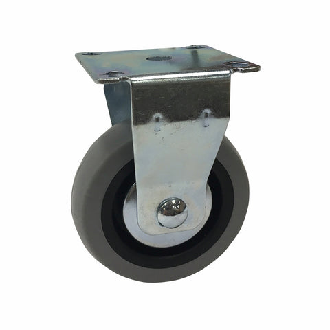 Move It 75mm Grey Rubber Fixed Plate Castor 50kg