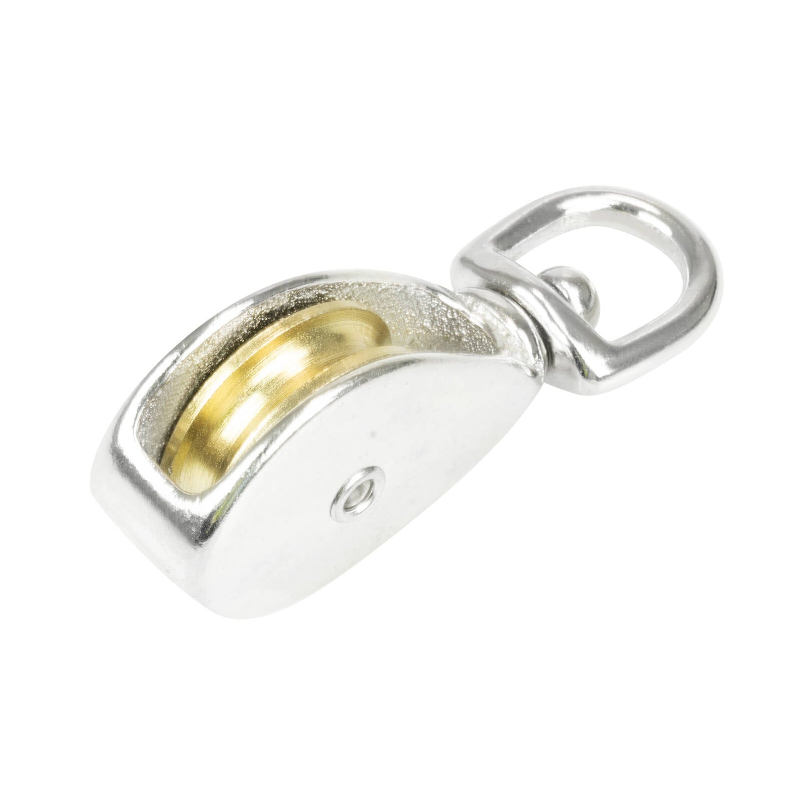 Pinnacle 38mm Nickel Plated Brass Pulley 200kg Swivel Fixed