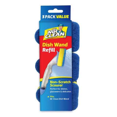 Mr Clean Dish Wand Non Scratch Refill 3 Pack - 85mm x 40mm x 185mm - Tough Grime Cleaning - SuperSaverAU - view 1