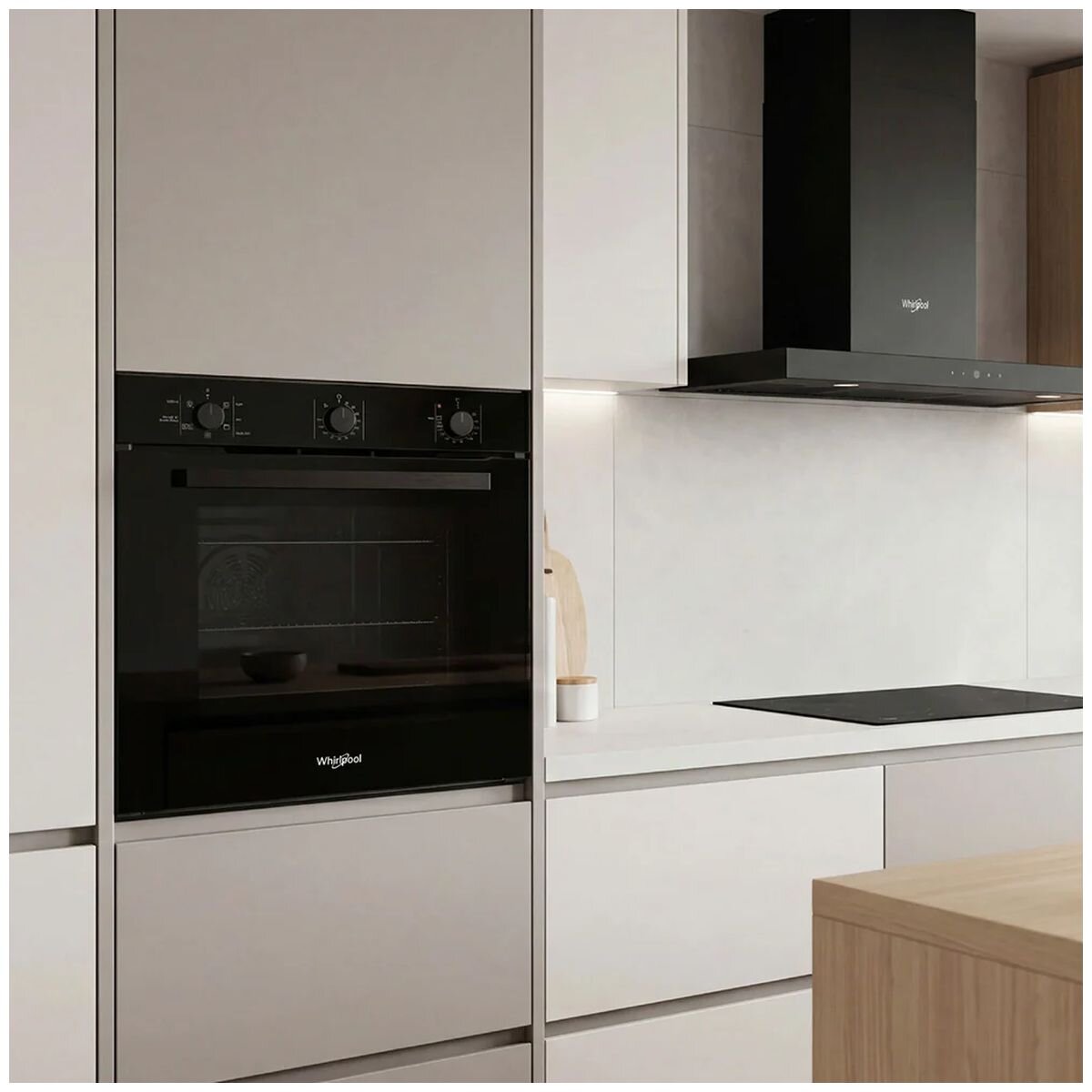 Whirlpool 60cm multi-function oven - 67L net, forced air cooking, SmartClean, black glass - W3OMK35HR0BA