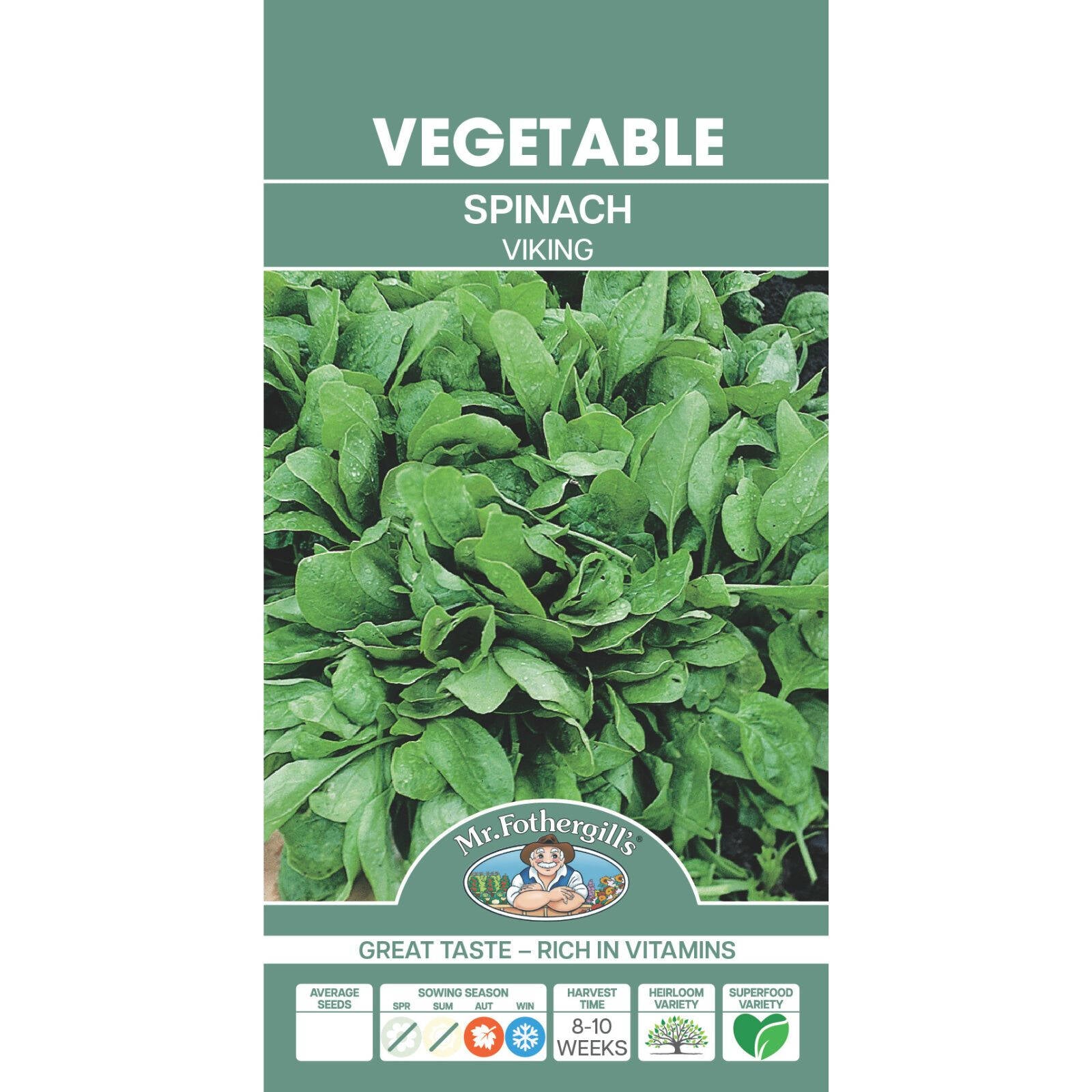 Mr Fothergill's Viking Spinach Seeds - Rich Dark Green Nutritious Leaves