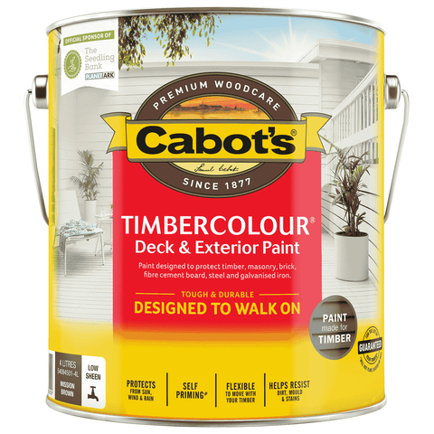 Cabot's Timbercolour Deck & Exterior Paint 2L Mission Brown Water Based UV Resistant