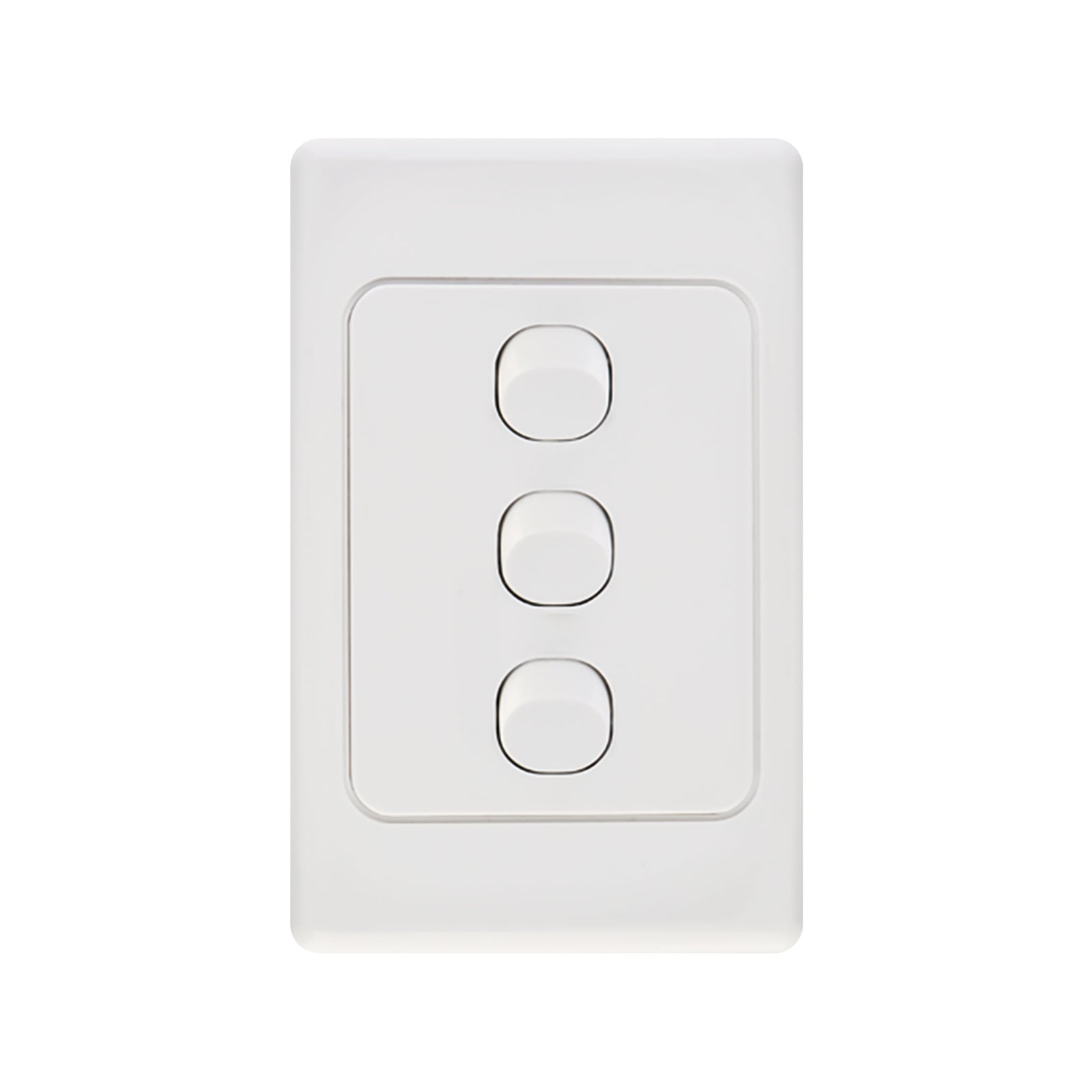 DETA Triple Vertical Switch 3 Gang 10A 240V Polycarbonate White 6103VB