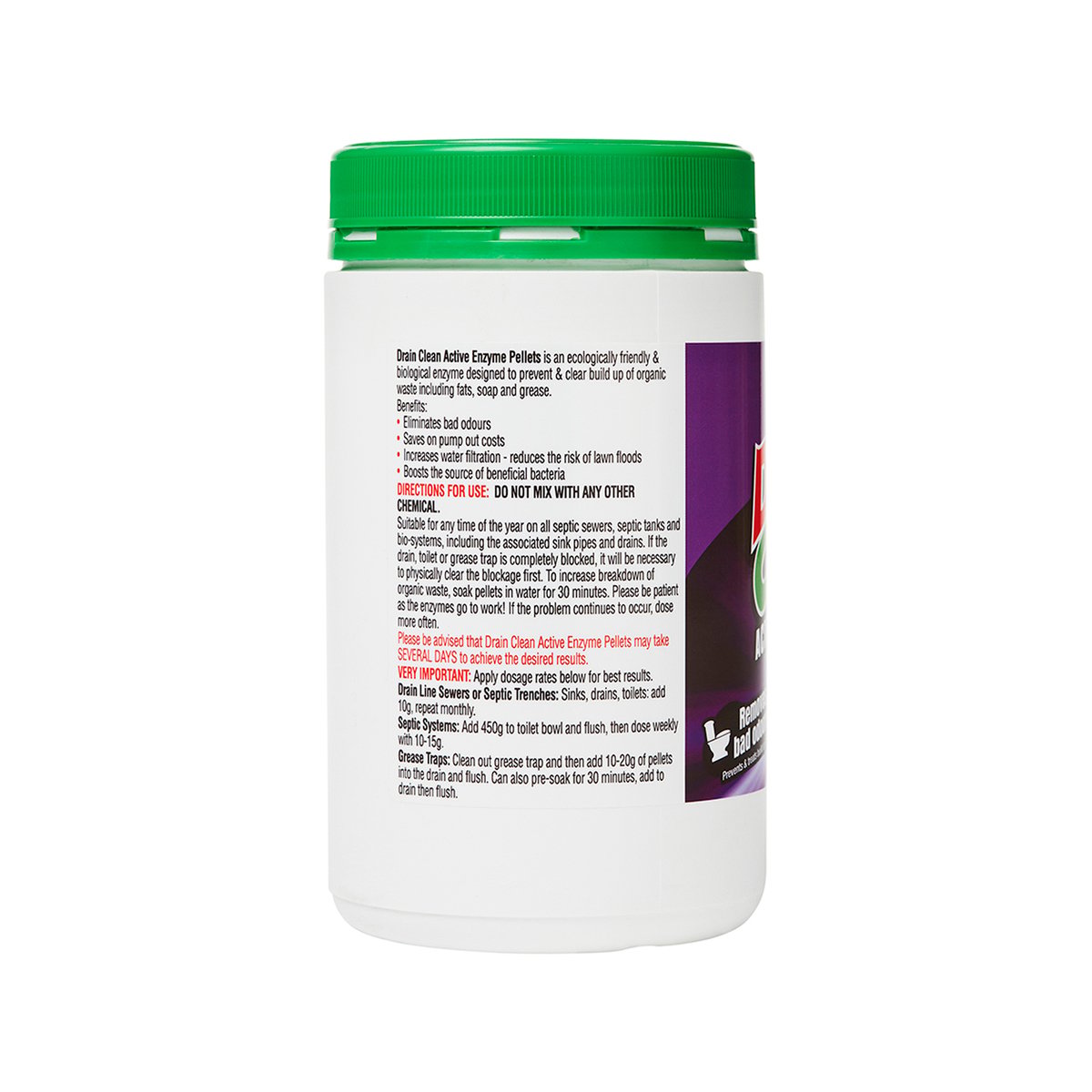 Drain Clean Active Enzyme Pellets 450g