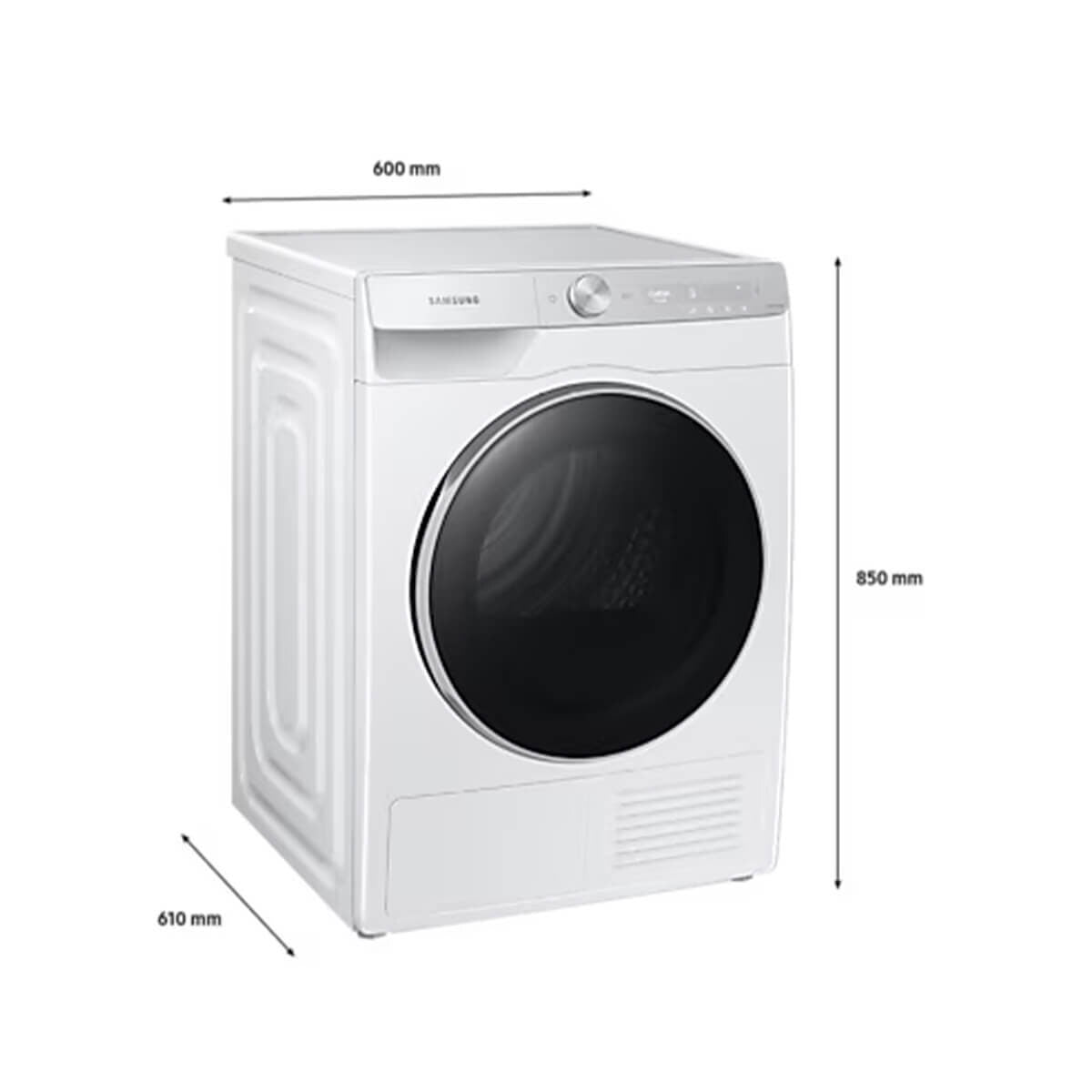 Samsung Bespoke AI 9kg Heat Pump Dryer - 9 Star Energy Rating - Wi-Fi Control - White - DV90BB9440GH
