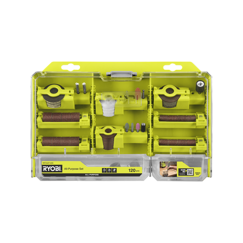 Ryobi All Purpose Rotary Tool Accessory Set - 120 Piece (Cut, Sand, Grind, Polish)
