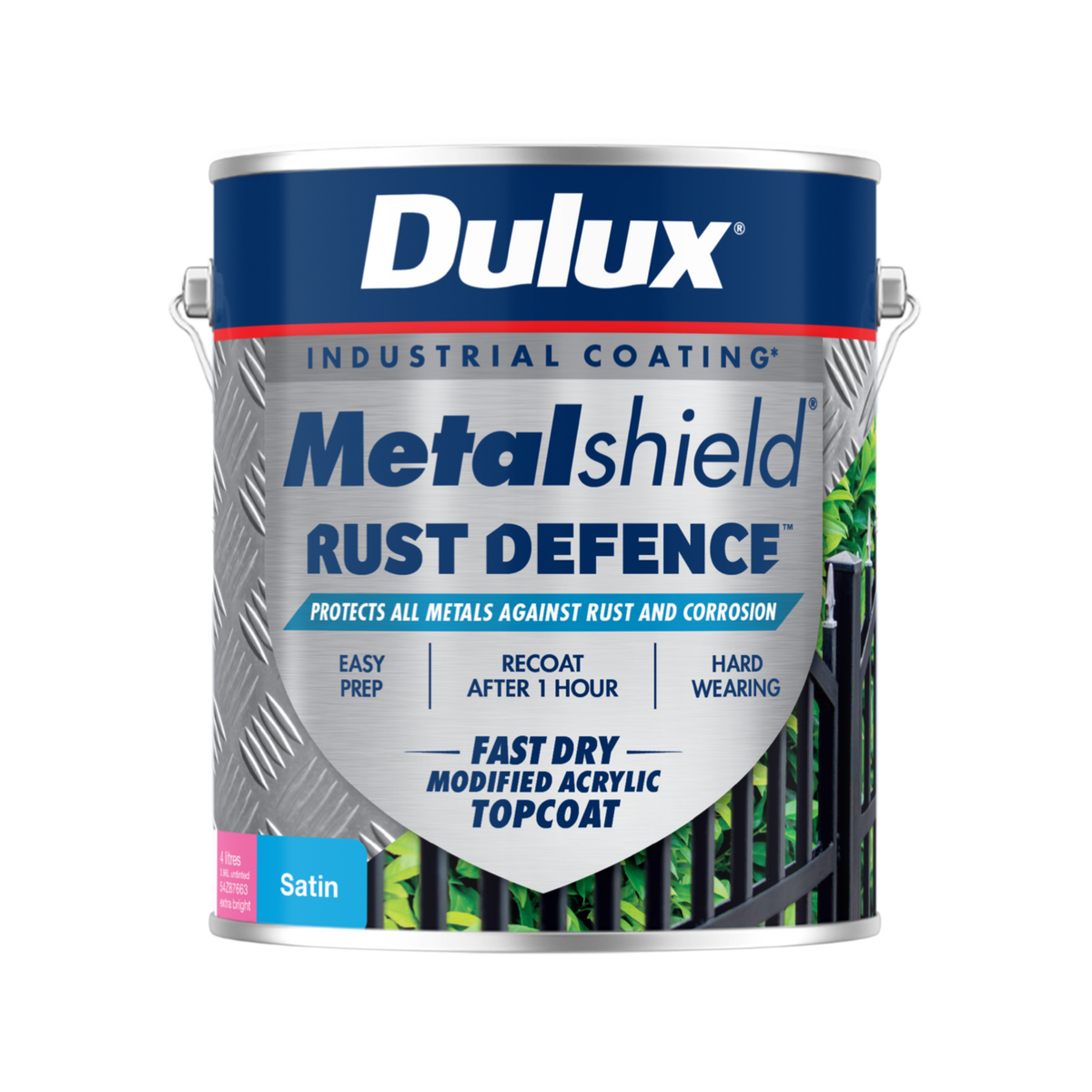 Dulux Metalshield Rust Defence 4L Extra Bright Base Satin