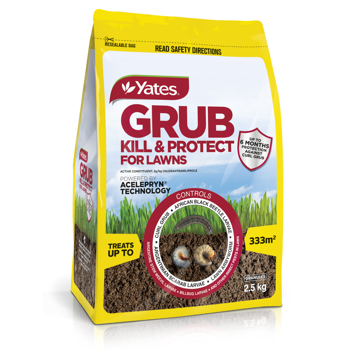 Yates 2.5kg Grub Kill and Protect For Lawns Granules