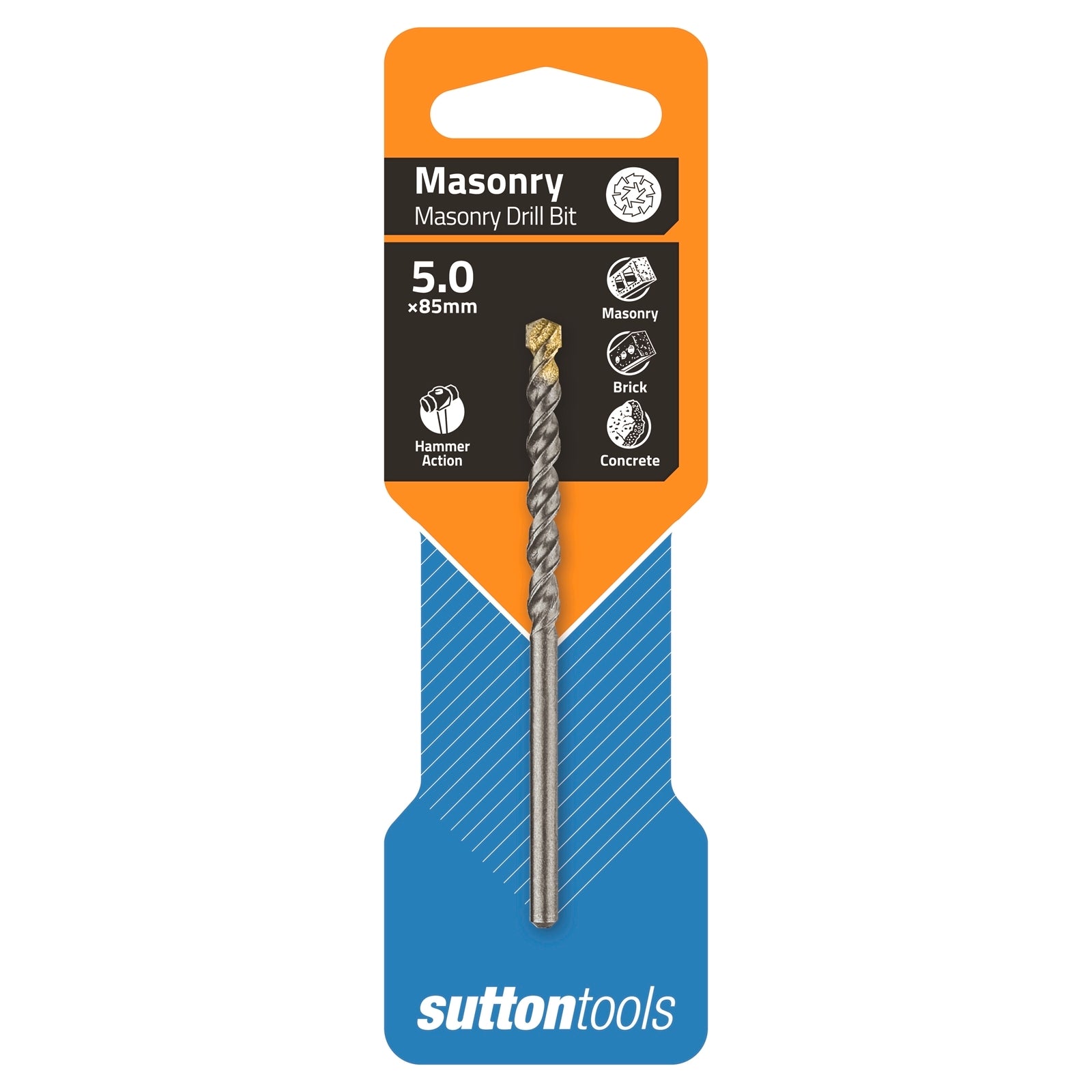 Sutton Tools 5 x 85mm SF TCT Masonry Drill Bit, Carbide Tip, 85mm Drilling Depth
