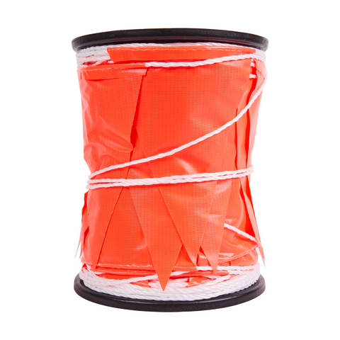Brutus 100m Orange PVC and Polypropylene Safety Flag Reel