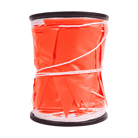 Brutus 100m Orange PVC and Polypropylene Safety Flag Reel