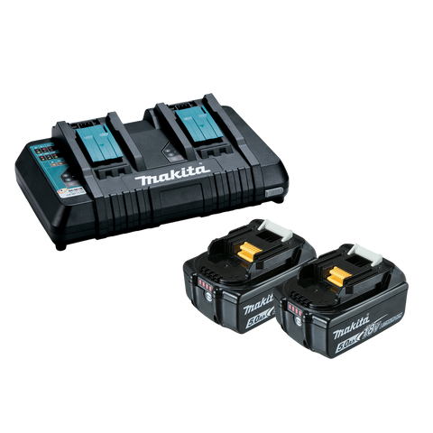 Makita Dual Port Charger - 2 x 5Ah - Plastic - Fast Charging - SuperSaverAU - view 1