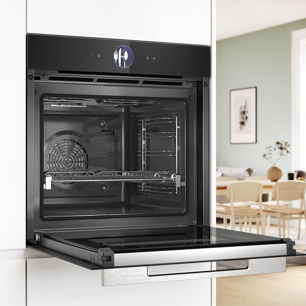 Bosch 60cm Series 8 Black Pyrolytic Built-in Oven - 71L - Home Connect and Air Fry - HBG776KB1A