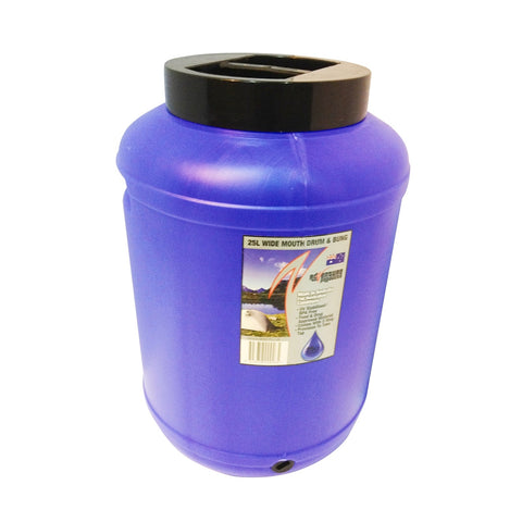 AdVenture Products 25L Blue Tint Wide Mouth Water Storage Drum With Bung - SuperSaverAU - view 1