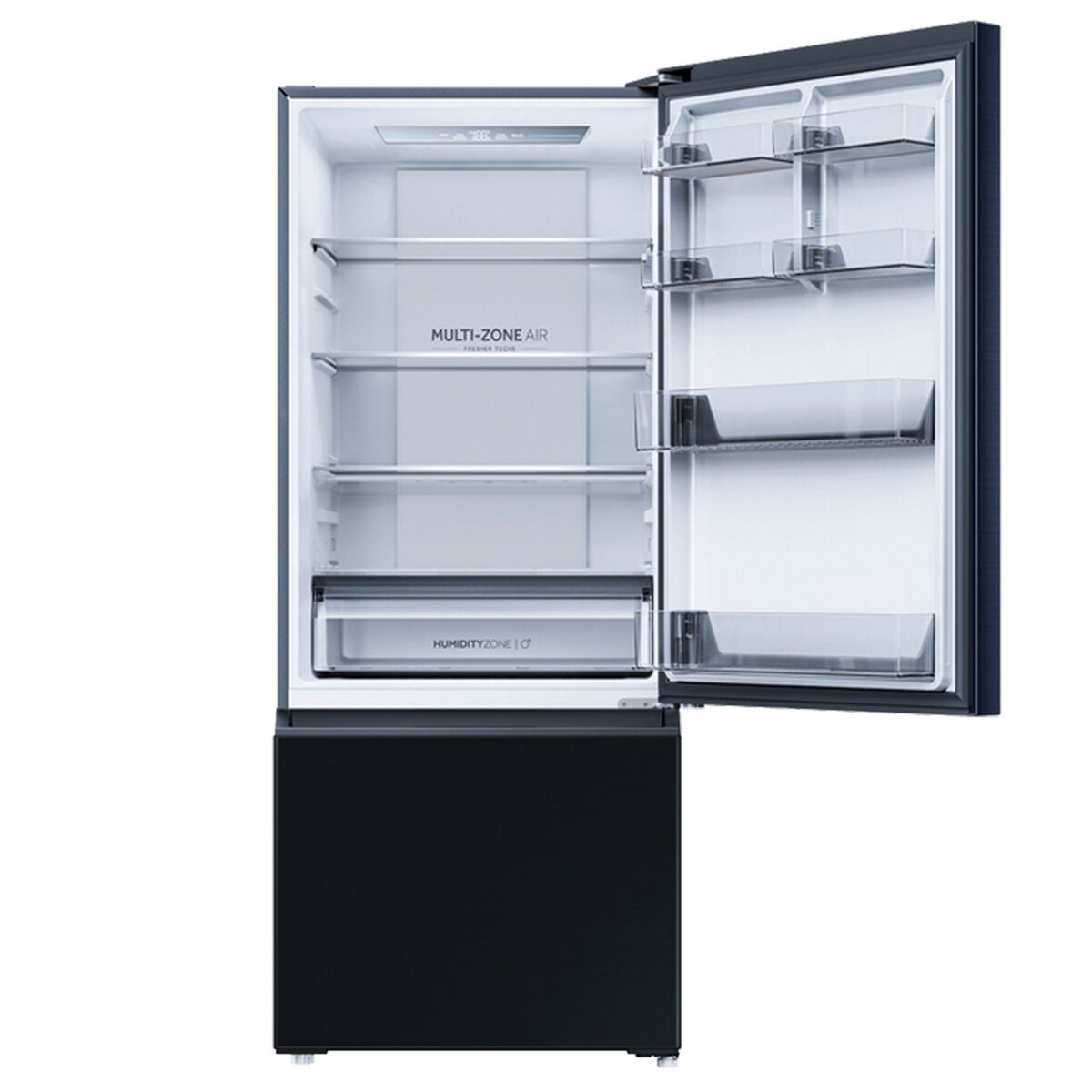 Haier 433L Bottom Mount Fridge - Black, 8 Star Energy, Reversible Door, Humidity Zone - HRF420BEC