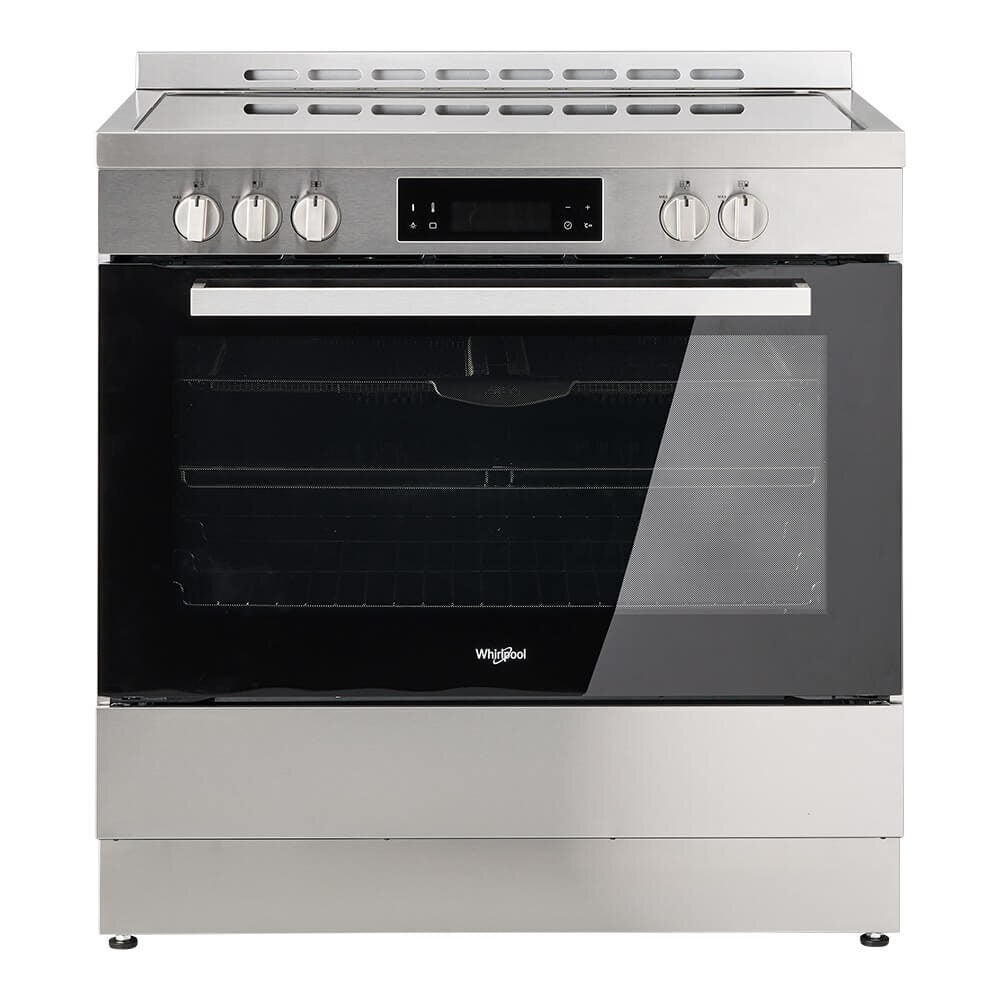 Whirlpool 90cm Ceramic Freestanding Oven - Inox, 133L, AirFry Function, Five Cooking Zones - WS91V9KPX