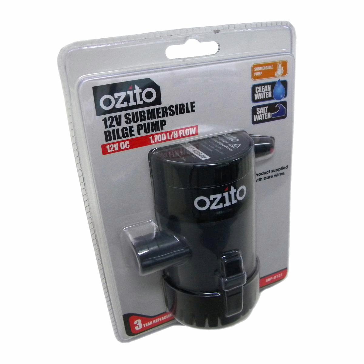 Ozito 12V Bilge Pump - 1700L/H - Plastic/Metal - Easy Maintenance - SuperSaverAU - view 1