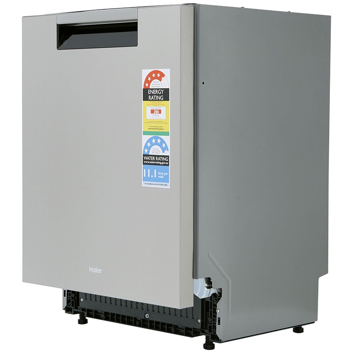 Haier 60cm Built Under Dishwasher with Steam - 15 Place Settings, Satina Silver, WiFi - HDW15U3S1