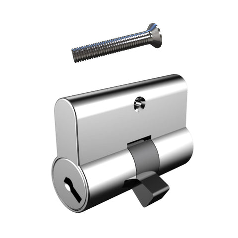 Rolltrak 45mm Double Wafer Cylinder Lock - Chrome Plated, 3 Keys