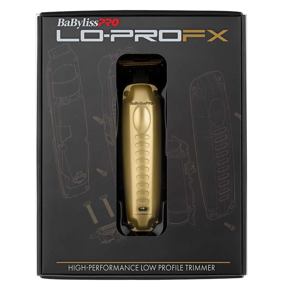 BaBylissPRO Lo-ProFX Cordless Trimmer - Gold - 6800rpm Motor, Zero Gap Blade, 4 Hour Runtime - 900891