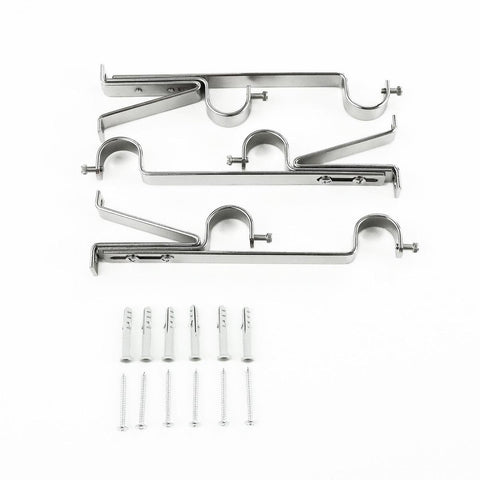 Windoware 25mm Satin Double Curtain Rod Bracket 3 Pack - Metal - 40mm x 40mm x 40mm - SuperSaverAU - view 1