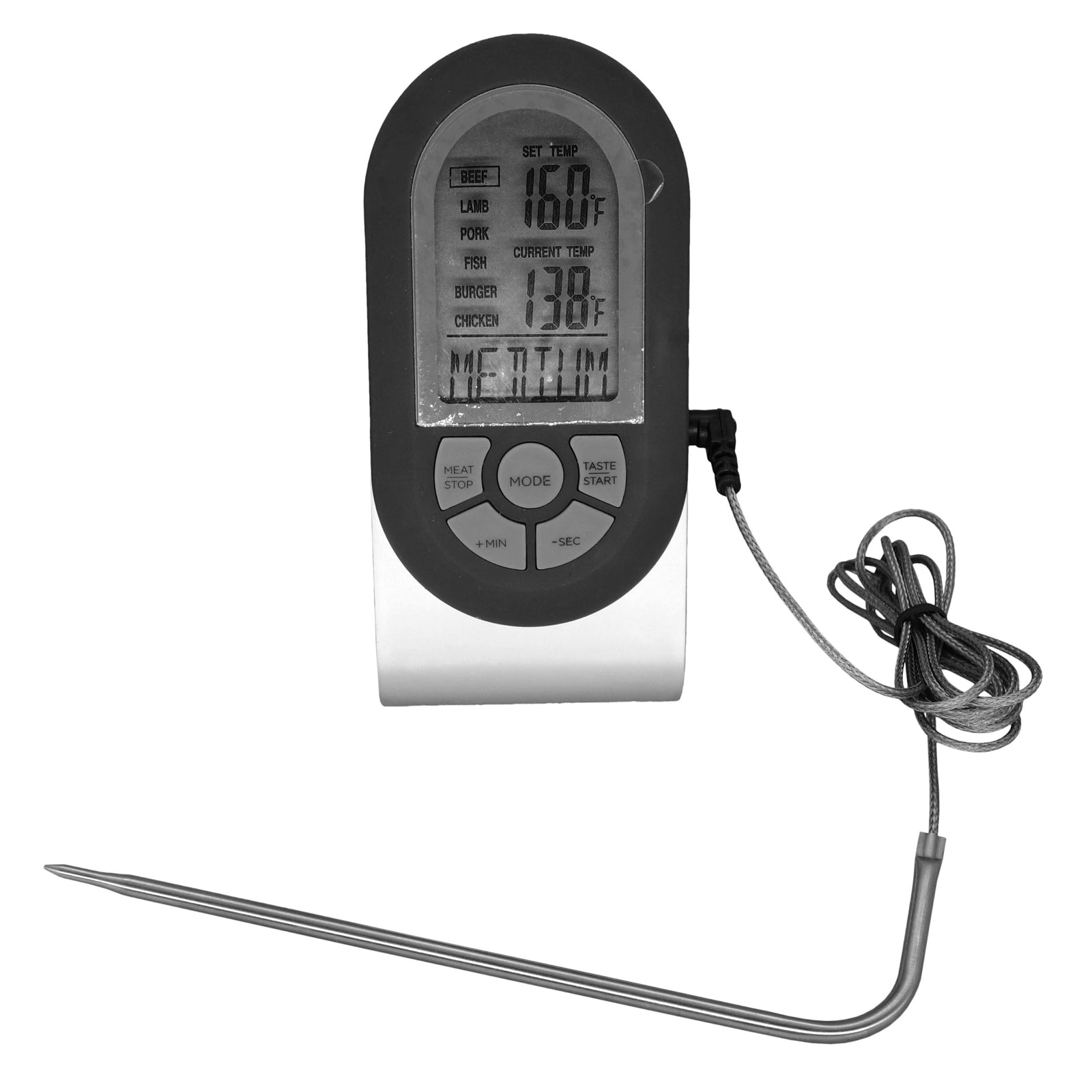 Jumbuck Digital Meat Thermometer SBQ-1056 - 6 Meat Settings, LCD Backlight