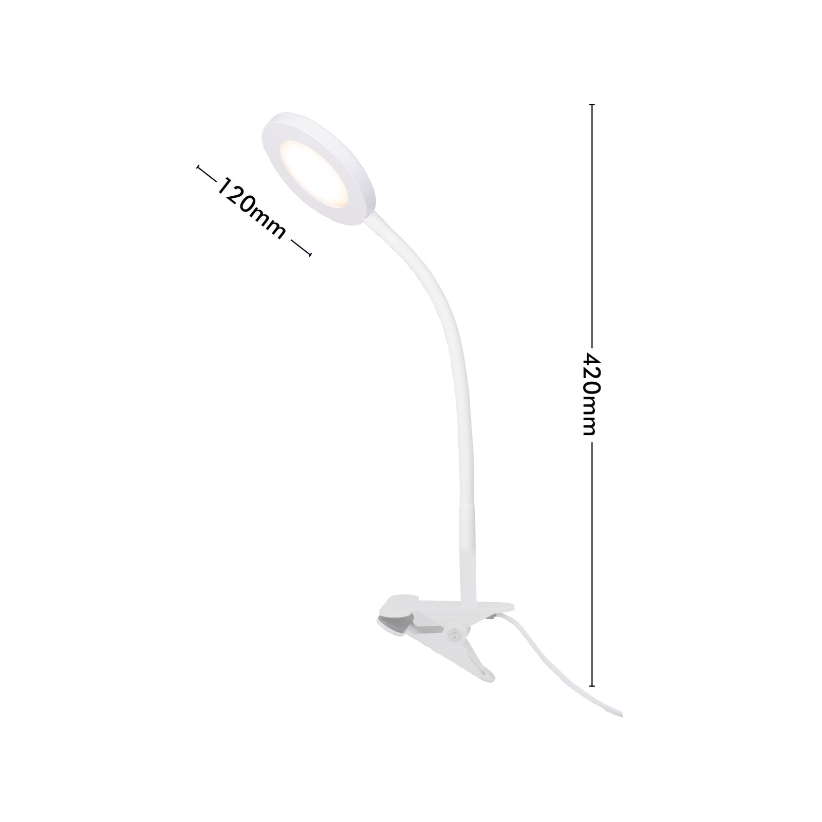 Verve Design White Dalton Clamp Lamp 6W LED - Indoor ATL347WH