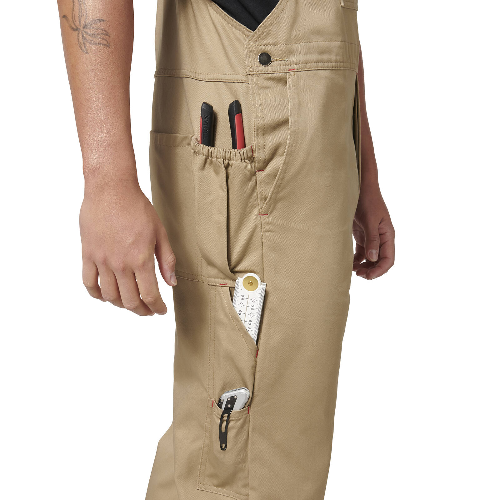 Hard Yakka Khaki Cotton Drill Bib & Brace Overalls, Men's Size 107, 290gsm