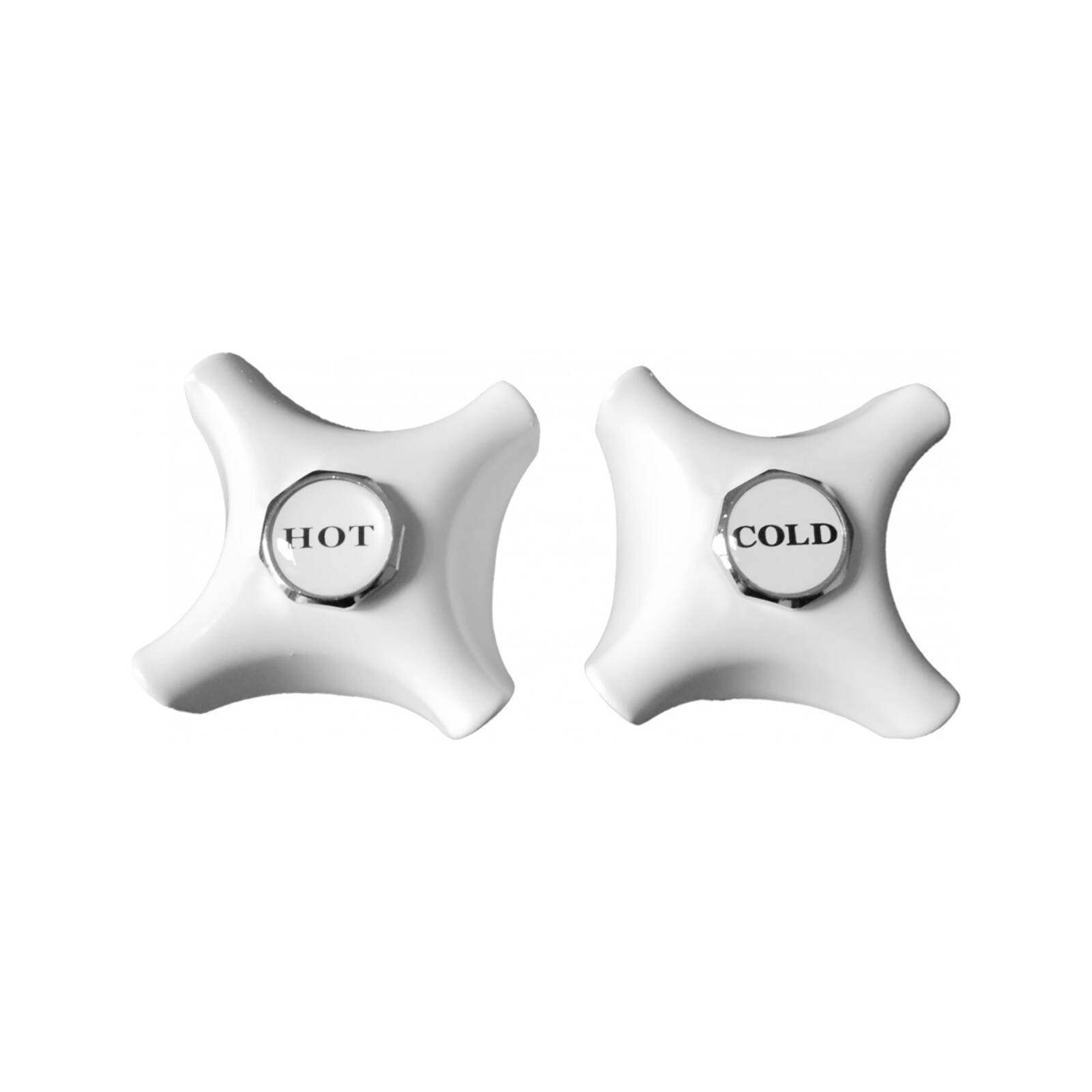 Shaw & Mason White Four Point Tap Handles - Pair, Zinc Alloy