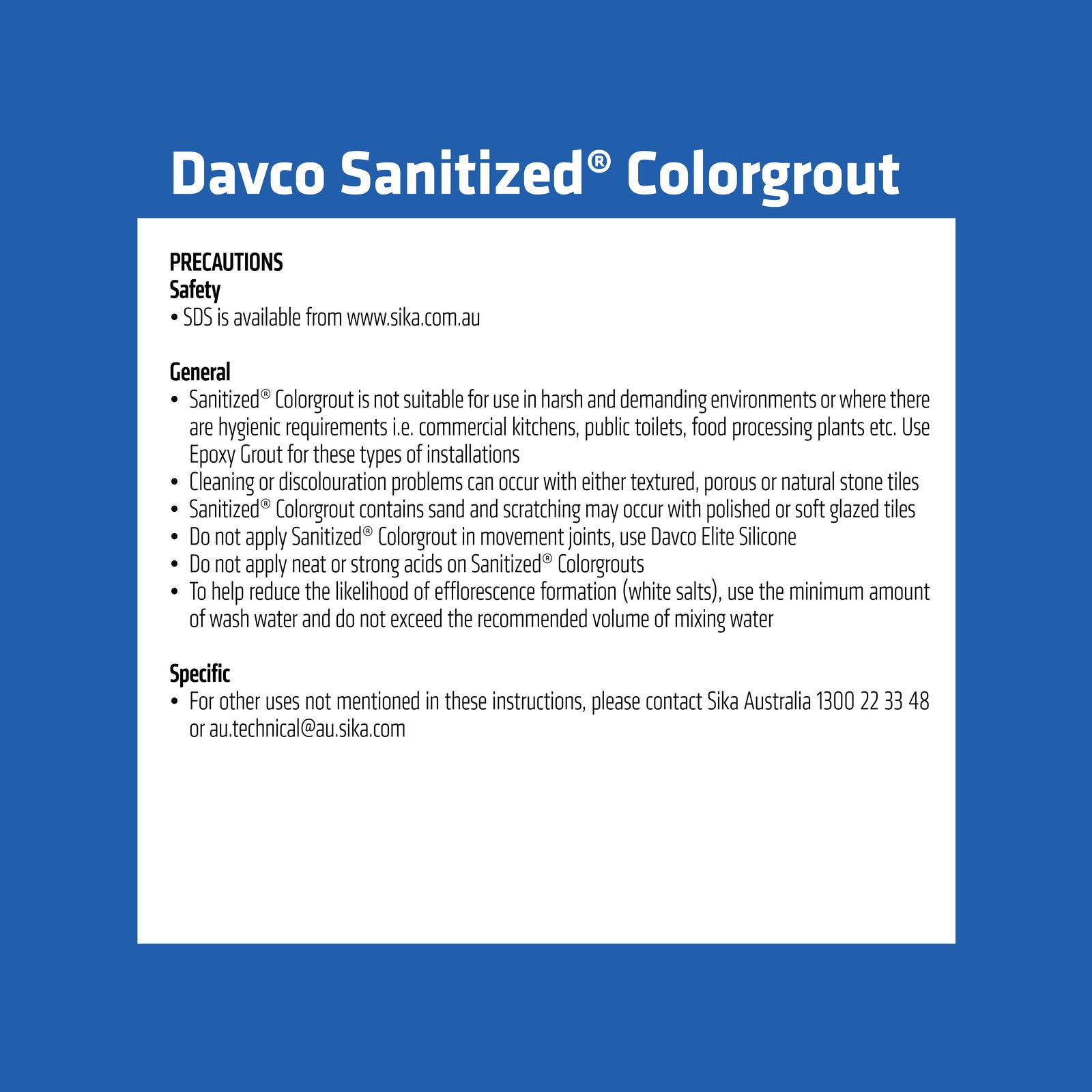 Davco 1.5kg Light Grey #49 Sanitized Colorgrout - Cement Based, Mould Resistant, Wall & Floor
