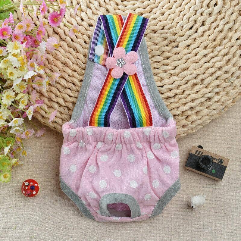 Female Dog Sanitary Pants, Washable - Pink, XXS (Waist 28-30 cm, Back Length 18-21 cm) - view 5