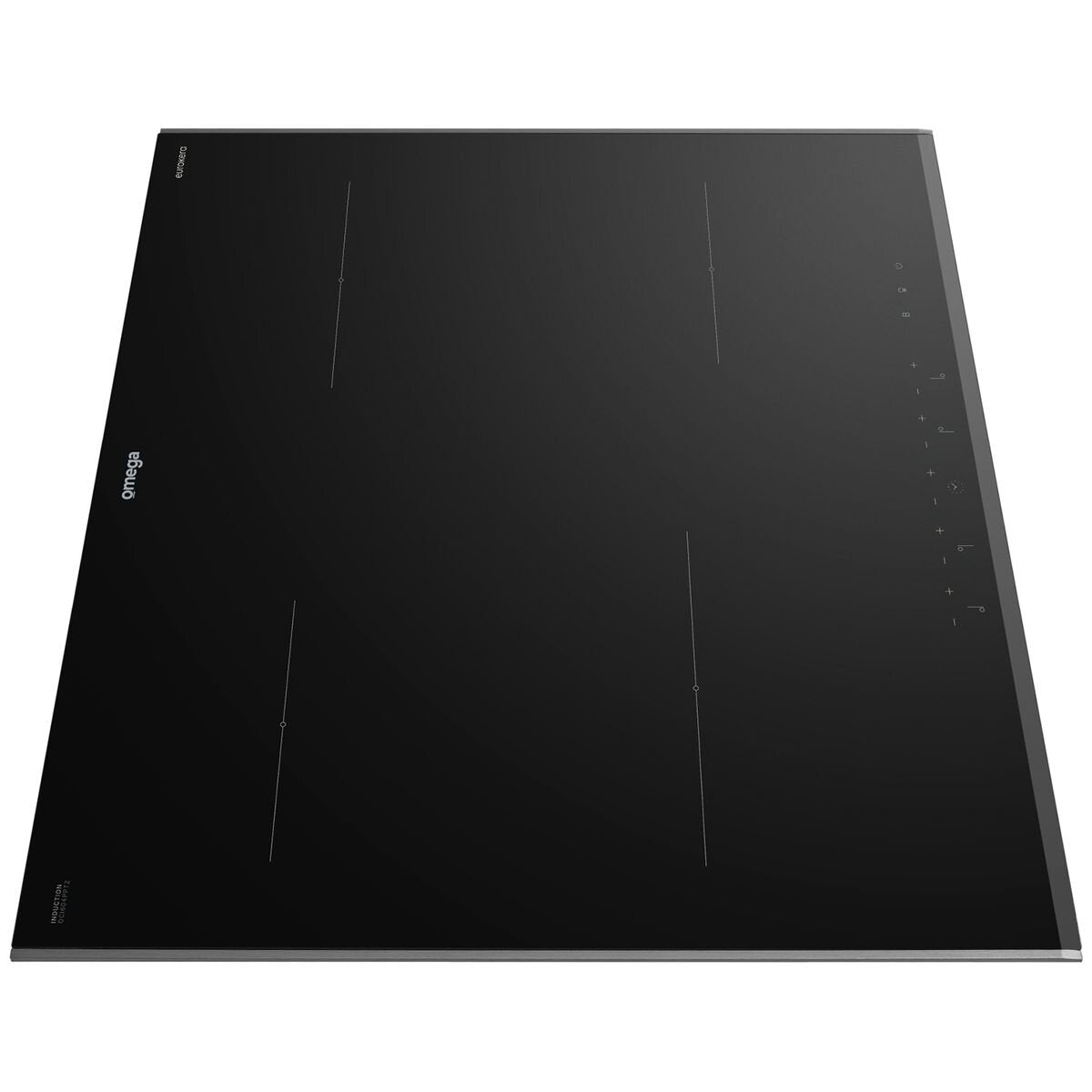 Omega 60cm four zone induction cooktop - EuroKera ceramic glass - 10A power phasing - OCI604PPTZ