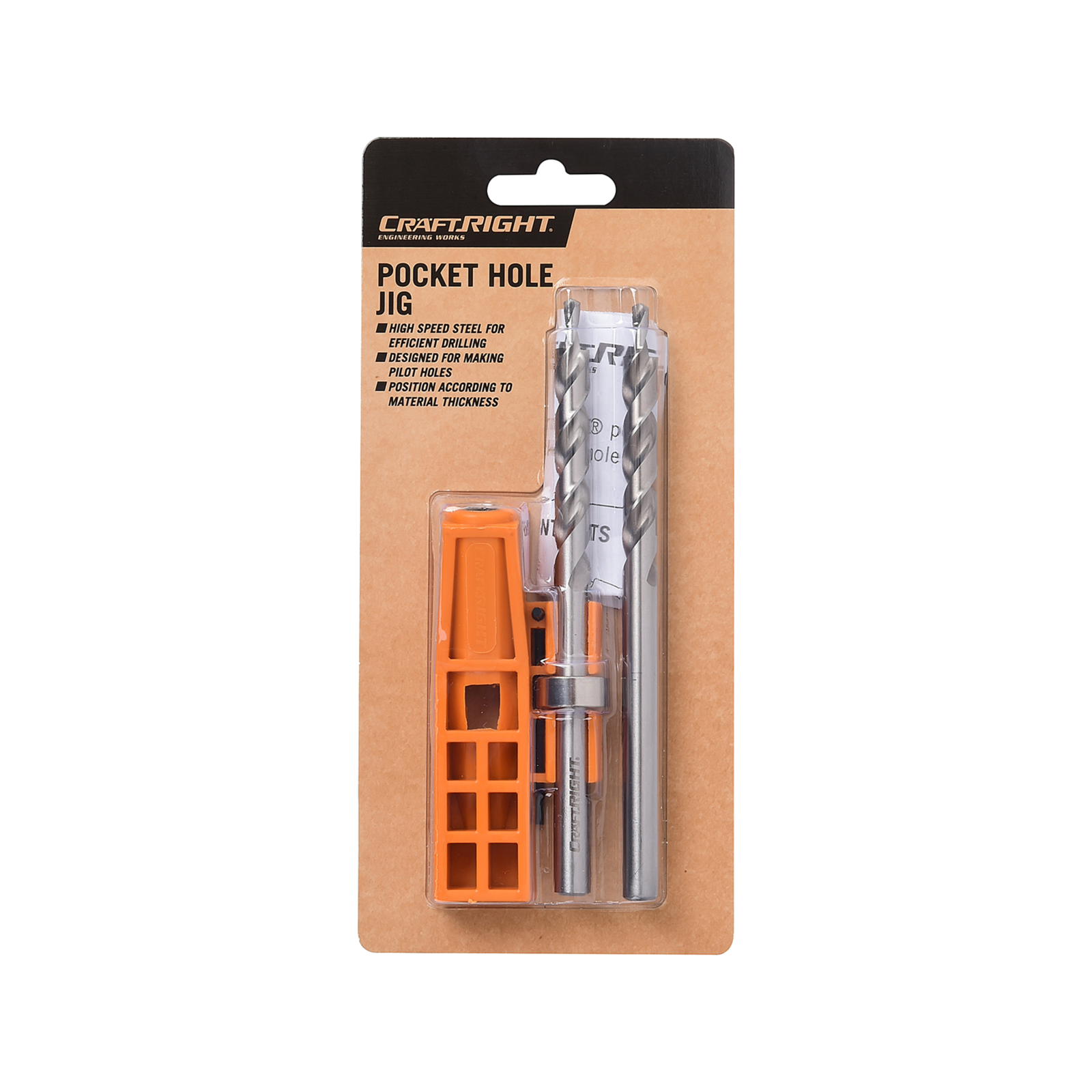 Craftright Pocket Hole Jig with HSS Drill Bits Adjustable for Timber Joinery