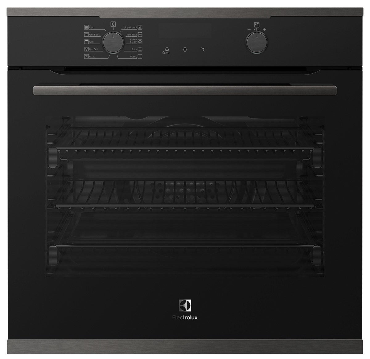 Electrolux Pyrolytic Electric Built-In Oven - 80L Cavity - Dark Stainless Steel and Black - EVEP614DSD