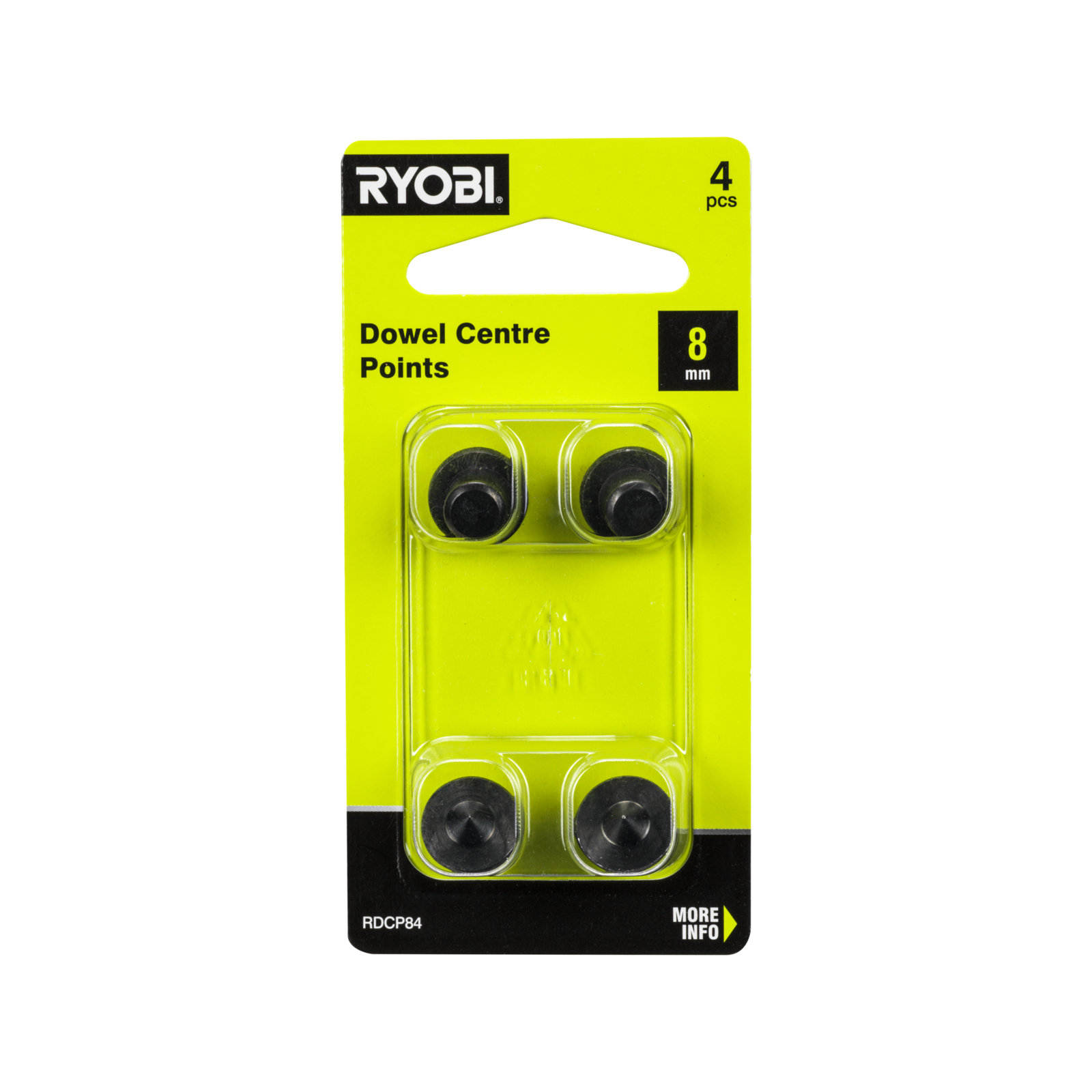 Ryobi 8mm Dowel Centre Points, 4 Pack