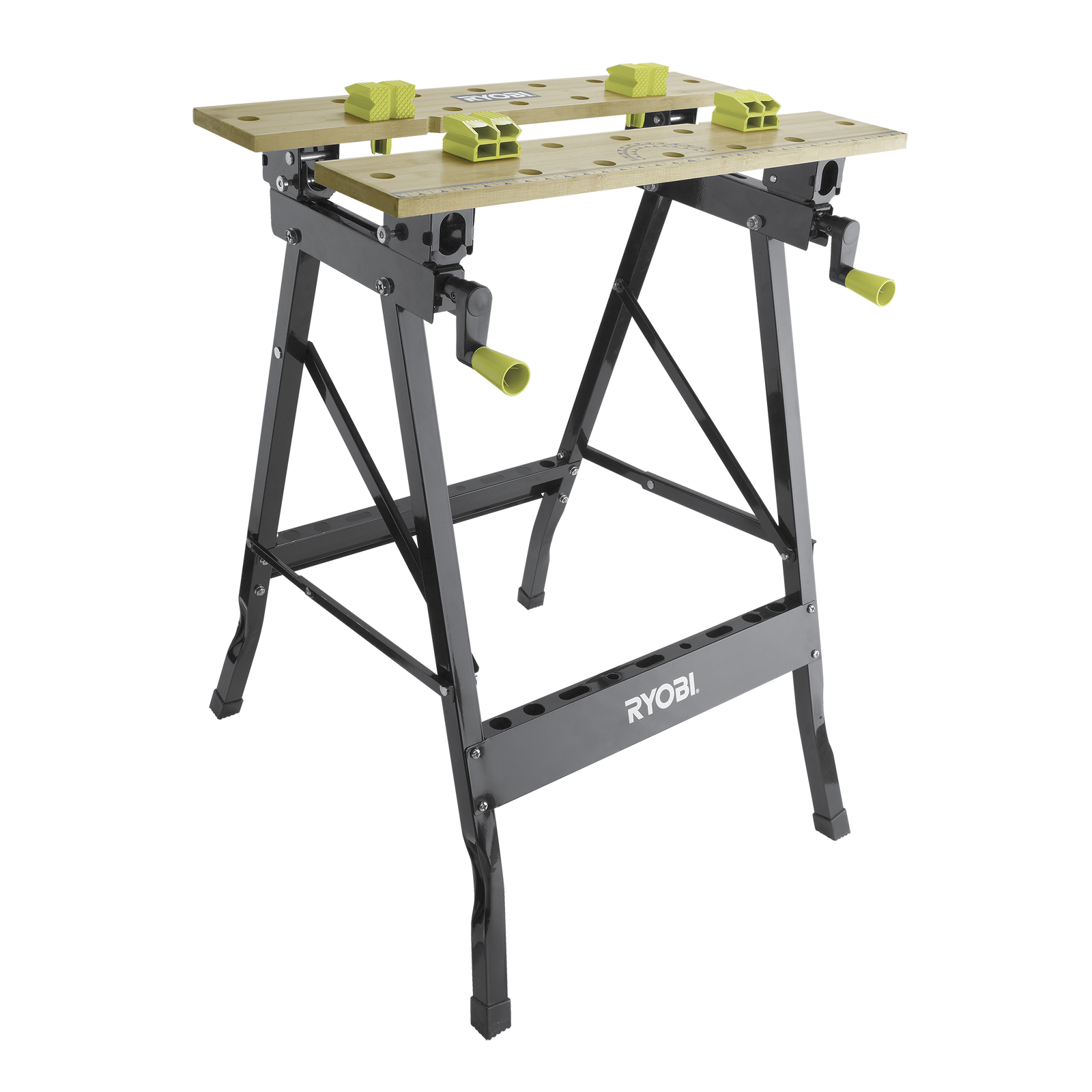 Ryobi RWB001 Foldable Workbench with Adjustable Angle, Bamboo Work Surface, Portable
