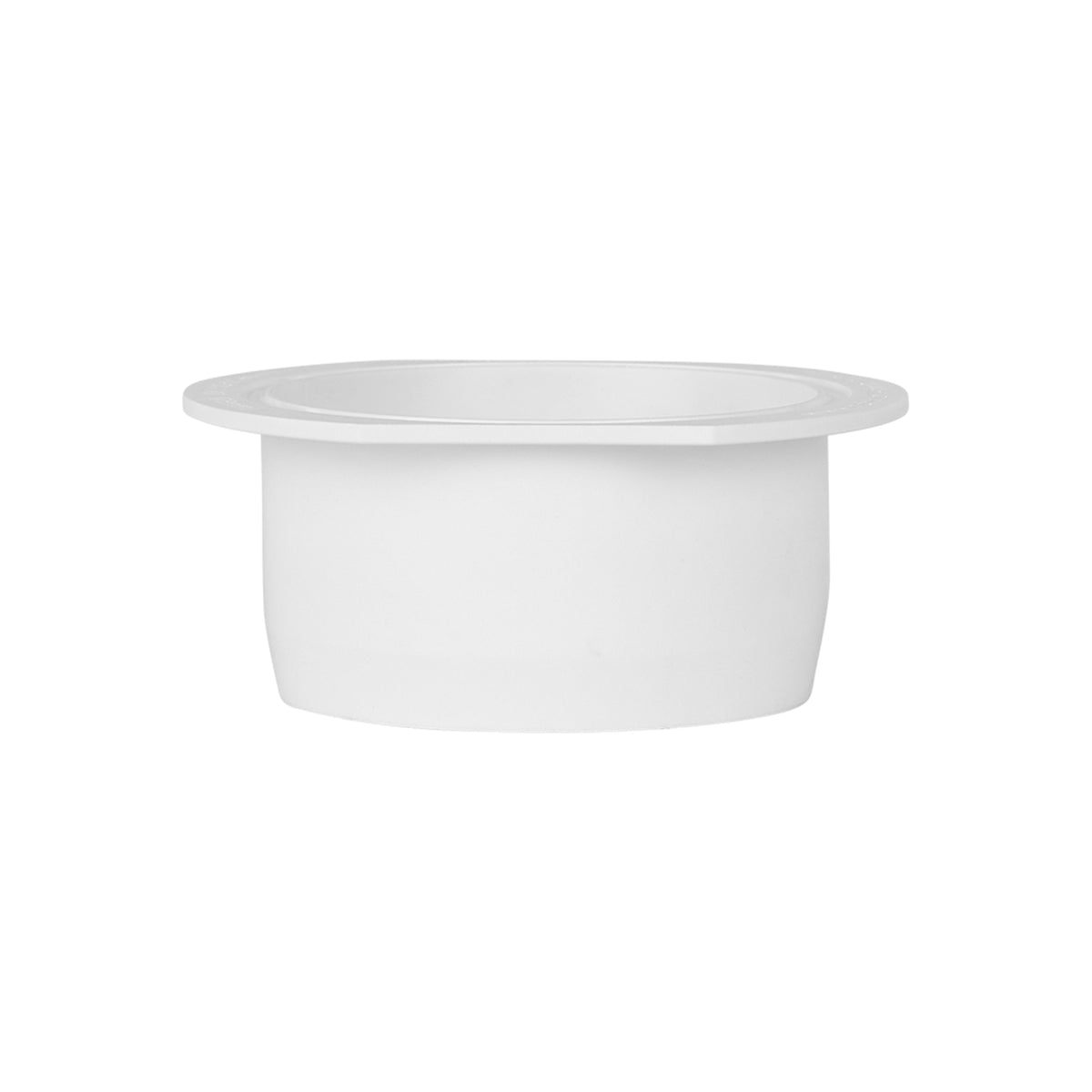Rain Harvesting 75mm Round Gutter Outlet, White PVC for Flat Bottom Gutters