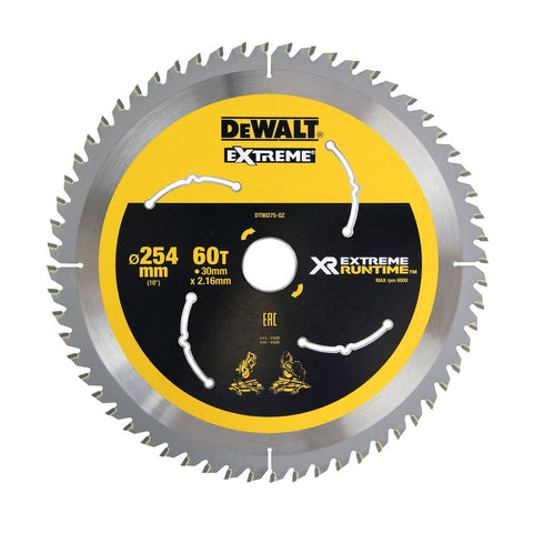 Dewalt XR Circular Saw Blade 254mm 60T - C3 Carbide - Efficient Cutting - SuperSaverAU - view 1