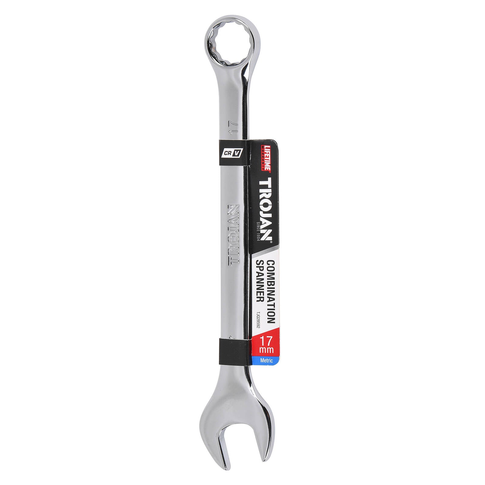 Trojan 17mm Combination Spanner, Chrome Vanadium, 12 Point Ring End